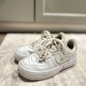 White Reflective Air Forces 1s 🤍